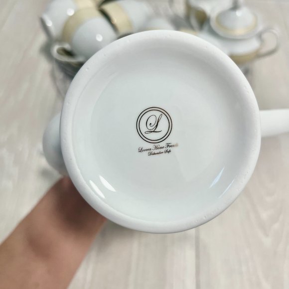 "Lorren Home Trends" China Gold Mix & Match Coffee Set of 19 - Picture 13 of 16